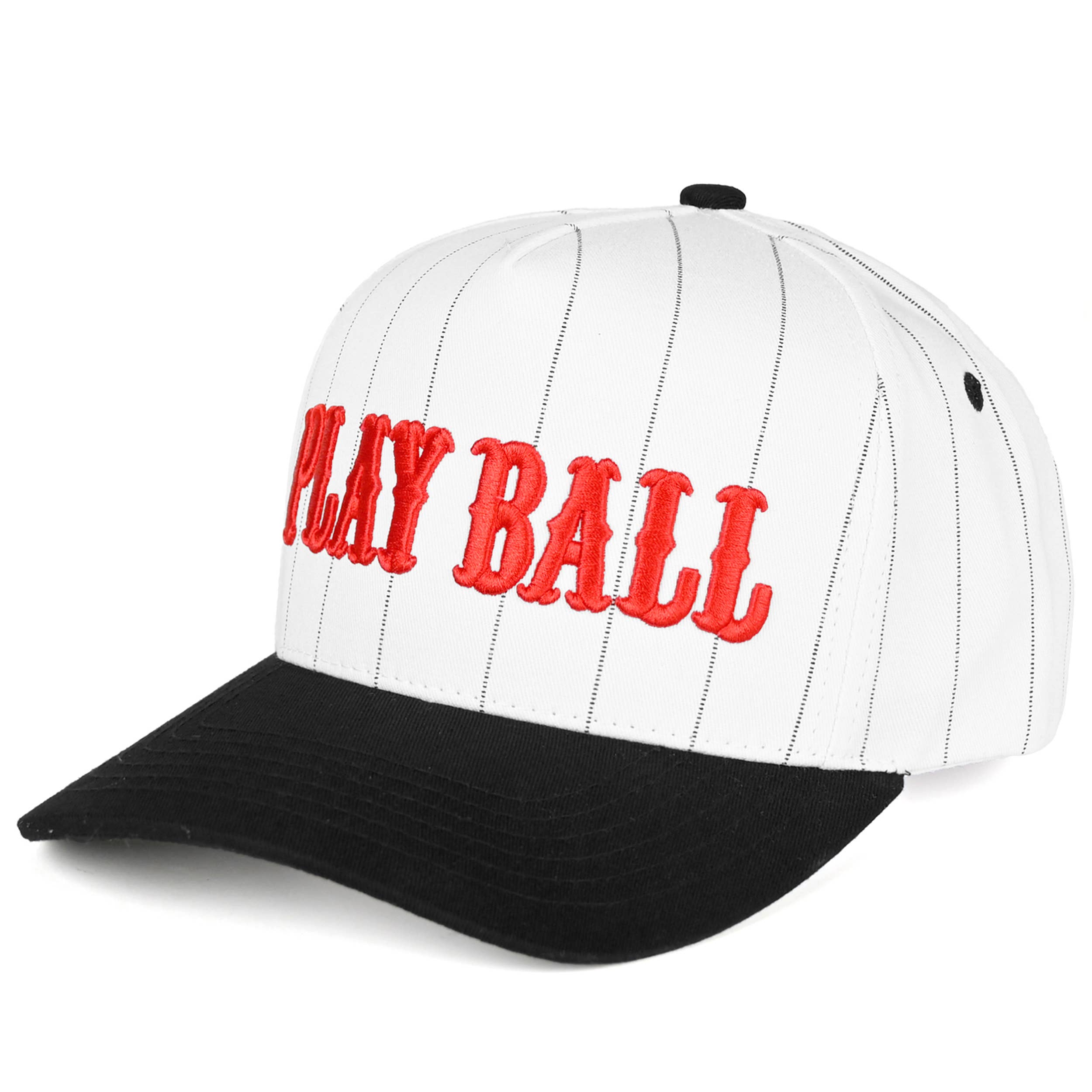 Play Ball Letter Stripe Pattern Trucker Cap
