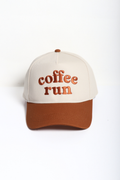 COFFEE RUN Embroidered 5 Panel Two Tone Cap